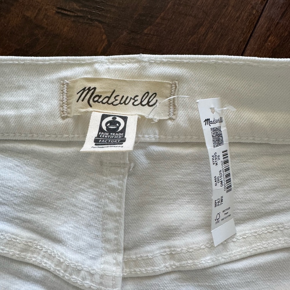 NWT Madewell Women’s Size 26 Perfect Vintage Wide-Leg Crop Jean Tile White - Picture 5 of 7
